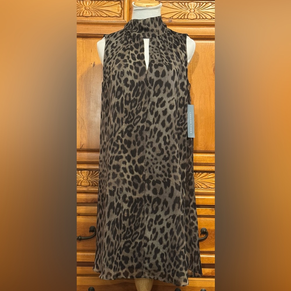 London Times Leopard Print Dress